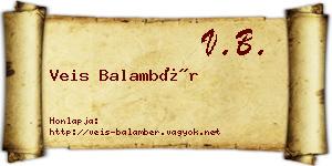 Veis Balambér névjegykártya